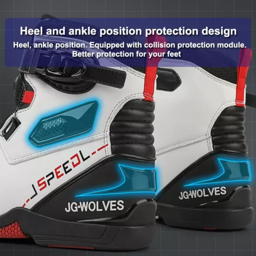 Motorradstiefel Leder Fahrer Schutz Anti Rutsch Off-Road Motorrad Rennschuhe - Bild 6 von 26