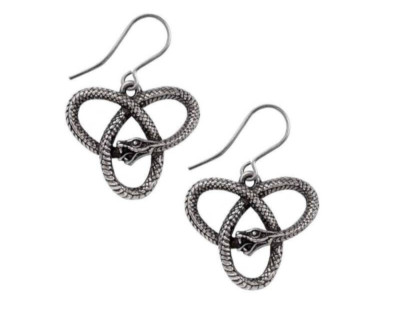 Alchemy Gothic Zinn Eve's Triquetra Schlange Trinity Ouroboros Ohrhänger