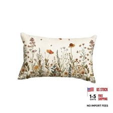 Fall Flowers Throw Pillow Cover 12x20 Inch, 20" x 12" Pack of 1 Multicolor