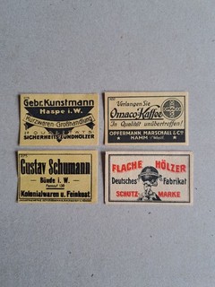 4 Zündholzetiketten Alt Deutschland 21.