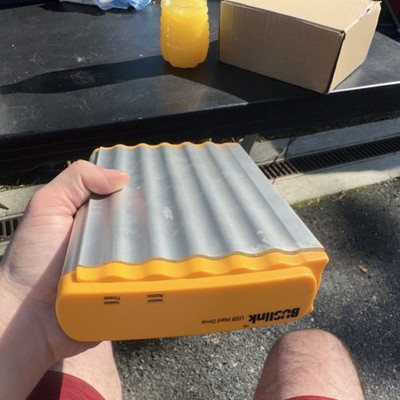 BUSlink USB Hard Drive Silver Yellow External Storage 