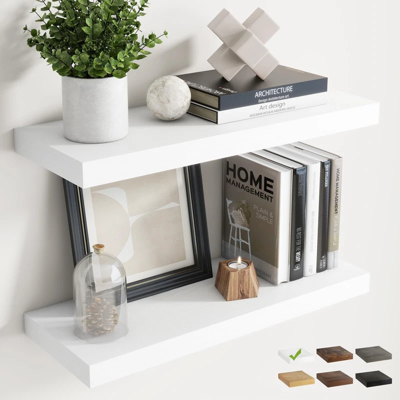 Marsmiles 24 Inch Floating Shelves For Wall Set Of 2 8D Wood Grain Bathroom
Opens in a new window or