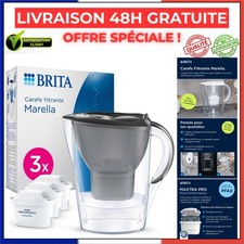 BRITA Marella Carafe Filtrante 2,4 L + 3 Cartouches MAXTRA Pure Performance