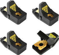 Rncop Reusable Mouse Trap, 4 Pack Heavy Duty High Sensitive Mice Catcher, Safe a