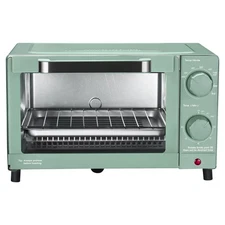 4SL Toaster Oven with 3 Settings, includes Baking Rack and Pan, Sage Green