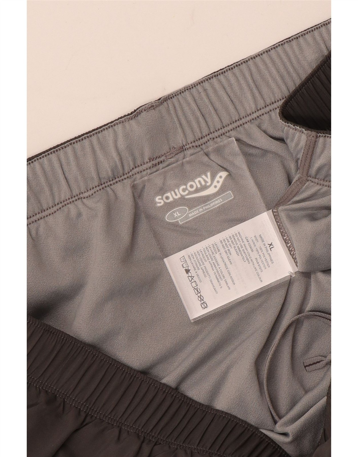 Saucony Mens Sport Shorts XL Grey Polyester CI09 thumbnail 3