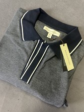 Banana Republic Luxury Touch Polo Style Black Striped No Buttons Size XL NWT