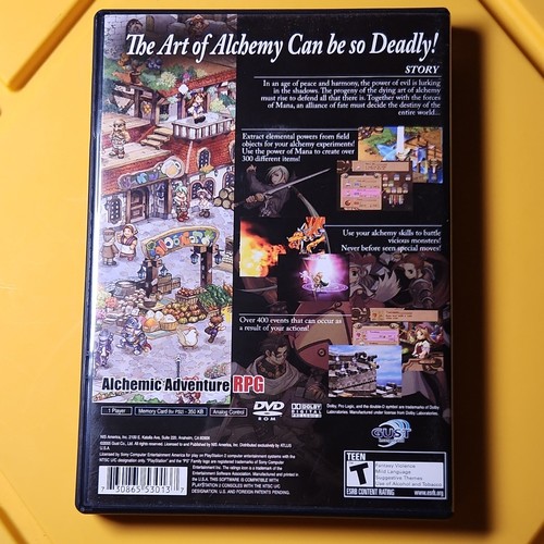 NIS America Atelier Iris: Eternal Mana Sony PlayStation 2 case with town scene, magic, and colorful fantasy characters.
