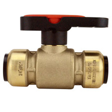 3/4 In. Brass Push-To-Connect Compact Ball Valve with Lockable Handle