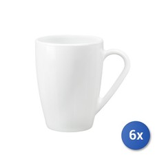 6x Tazze Mug In Vetro Opal E'Icon' Bianco Cl32