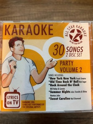 All Star Karaoke Party Volume 2 CD 30 Songs 2 Disc Set CDG Lyrics on TV Pop Rock