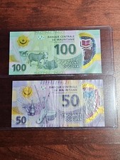 Mauritania 100 & 50 Ouguiya Polymer Banknotes 2017 | Consecutive Series |