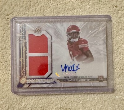 2025 Topps Resurgence - Amped Up Rookie #AU-XW Xavier Worthy /125 (AU, RC, MEM)