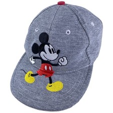 Disney Classic Mickey Mouse YOUTH Ball Cap Hat Soft Gray Cotton Adjustable EUC 