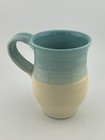 Light Blue/ Cream Glazed Handmade Pottery Coffee Mug Holds 16oz — photo 1