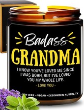 Grandma Candle, Unique Mother's Day Gifts from Grandkids, Best 9 ounce, White