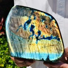 3.1LB Natural Labradorite Quartz Crystal Freeform Mineral Specimen Healing