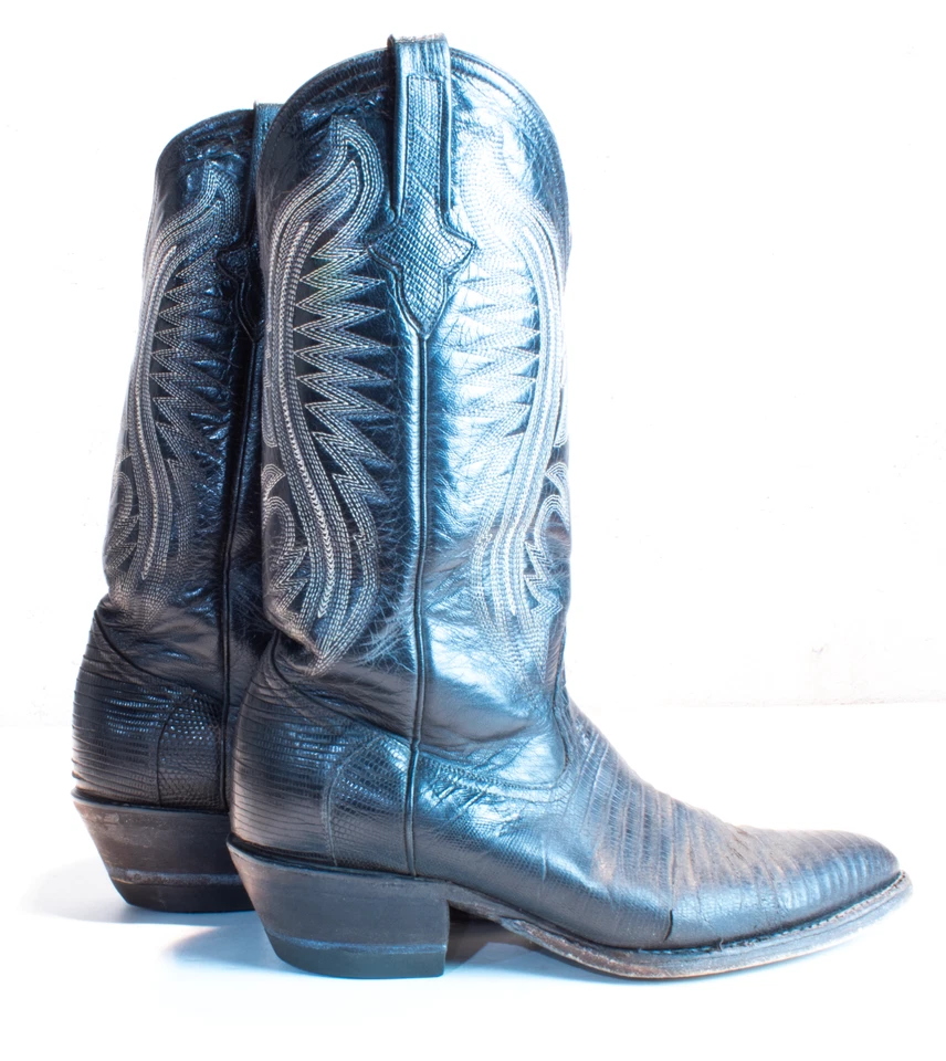 Ferrini Western Boot Mens Size 9D Black Leather - Image 4 of 4