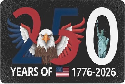 Tin Metal Signs Home Décor 8x12 inches 250th Anniversarys 250 Years of Freedoms 