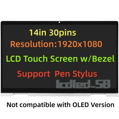 A＋ Lcd Touch Screen w/Bezel For HP ENVY 14-ES 2-in-1 14'' FHD 1920x1080 30 Pin