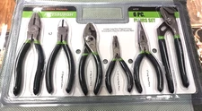 New 6 PC MECHANIC PLIER SET HEAVY DUTY Lineman,Diagonal,Groove Joint,Neddle Nose
