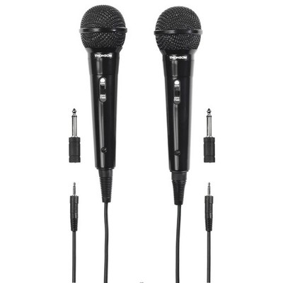 PACK 2x Thomson Hand-Mikro Mikrofon 3m Kabel 3,5mm 6,3mm Party DJ Mix Karaoke