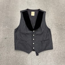 Vintage Wah Maker Frontier Vest Mens Size M USA Western Gambler Saloon Black
