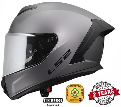 LS2 FF820 Rapid Titanium Full Face Motorcycle Helmet Optional Chrome Visor