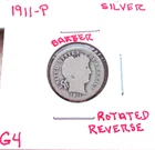 1911 PHILADELPHIA BARBER SILVER DIME IN GOOD CONDITION.