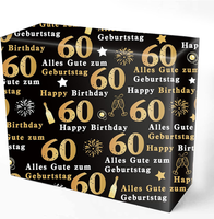 5 Blatt Geschenkpapier 60 Geburtstag Deko, 70X50Cm Geschenkpapier Geburtstag, Sc