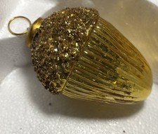 Kugel style LG Mercury Gold Color Glass Acorn Christmas Ornament 2
