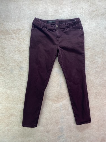 Simply Vera Vera Wang Womens Size 10 Purple Mid Rise Skinny Stretch Denim Jeans