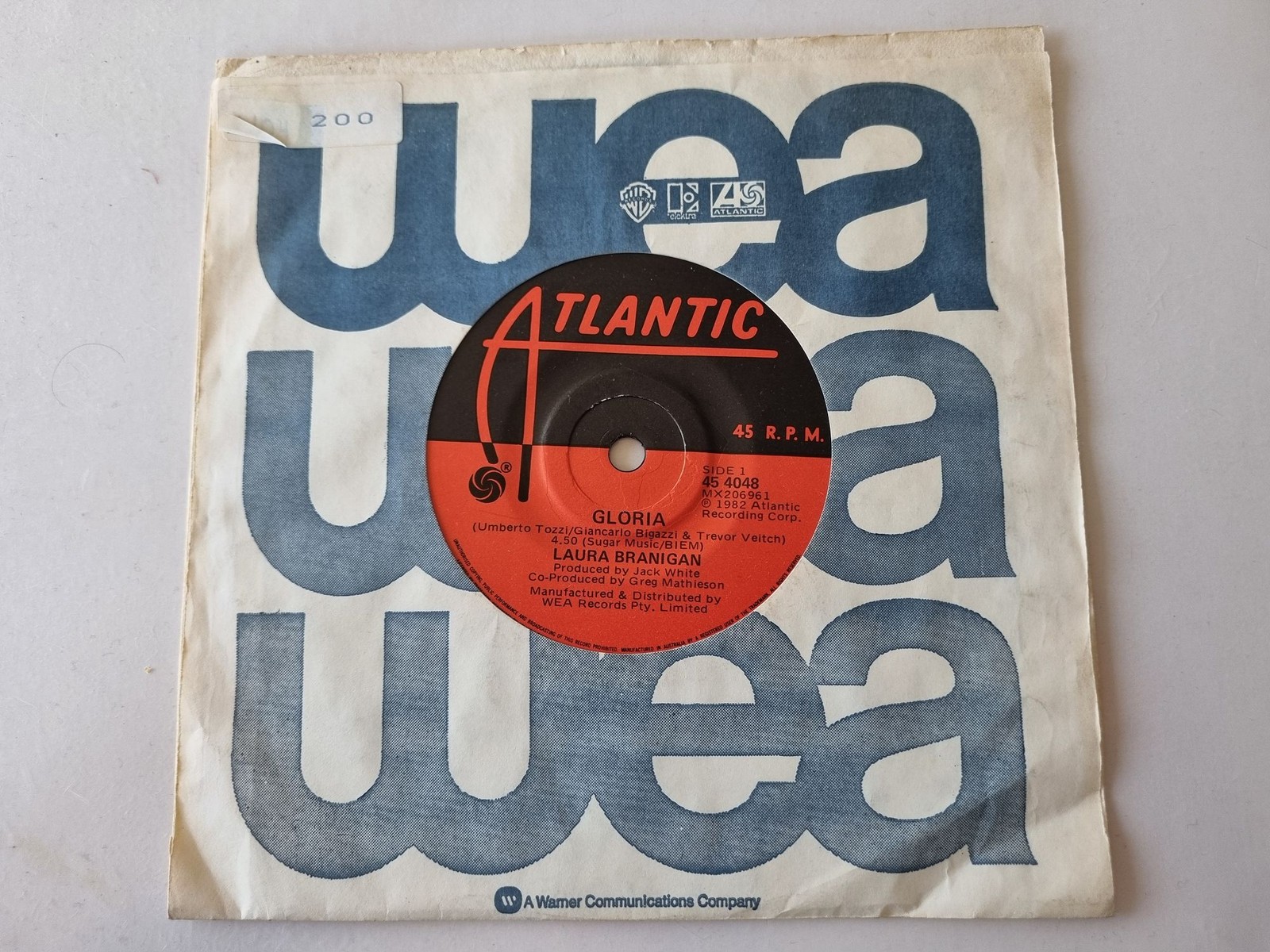 Laura Branigan - Gloria 7'' Vinyl Australia