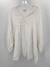 Pre-Owned Cynthia Rowley White Size 1X Tunic Blouse