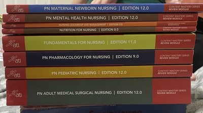  NEW  ATI RN NURSING Review Books *FULL 9 BOOK SET* 12th Edition 