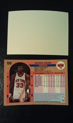 Patrick Ewing NY Knicks 1992 - 1993 Fleer Blank Front Error WOW #150 Oddball