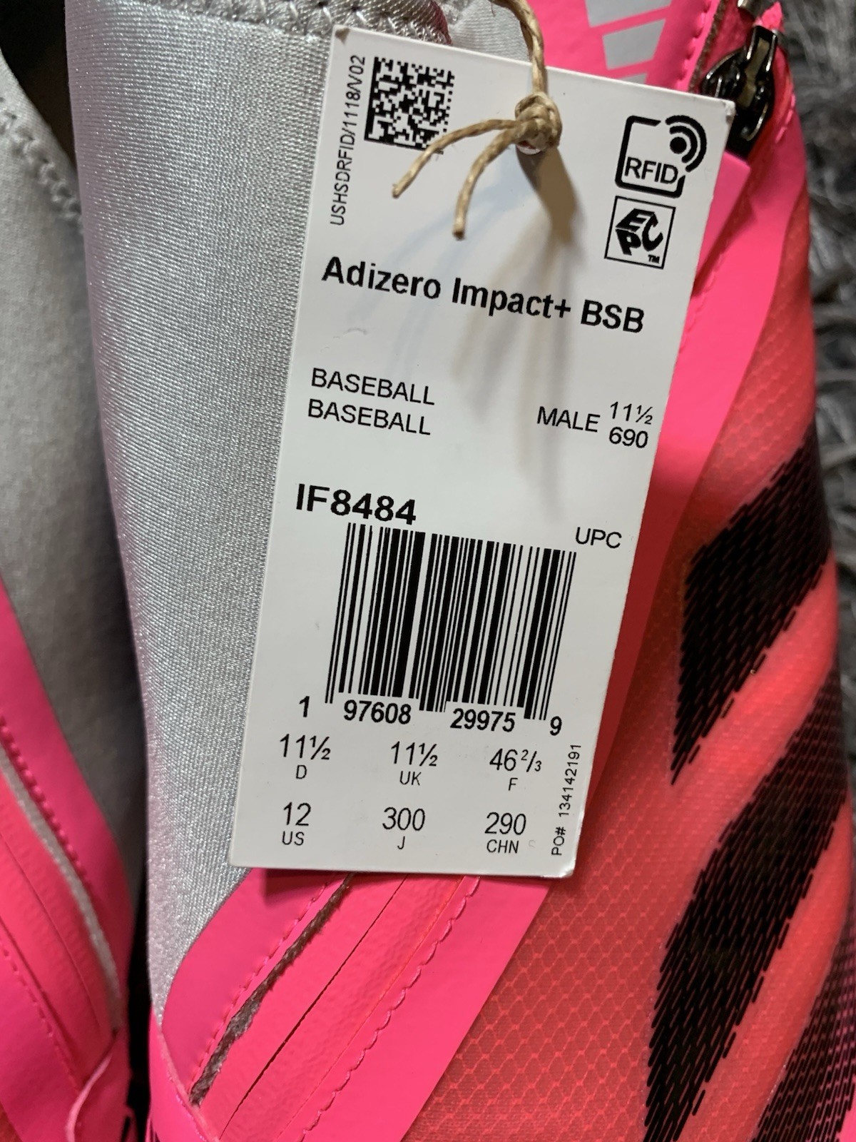 NEW Men's Size 12 adidas Adizero Impact+ BSB Baseball Cleats IF8484 Hot Pink thumbnail 9