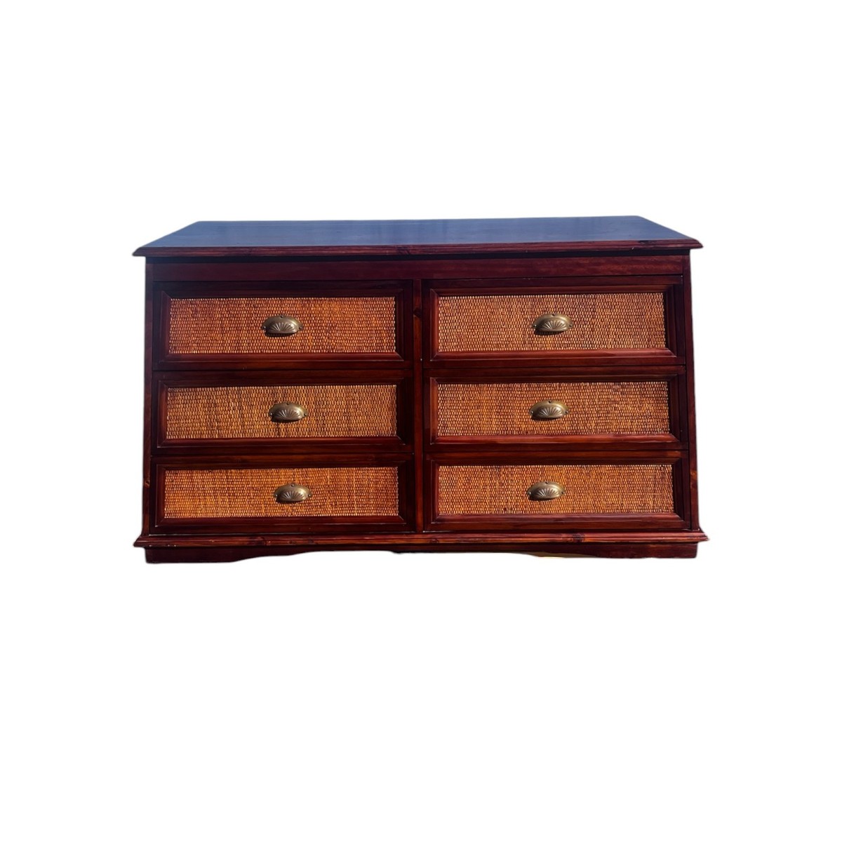 Pier 1 imports Pyramid collection wicker and wood 6 drawer dresser | eBay