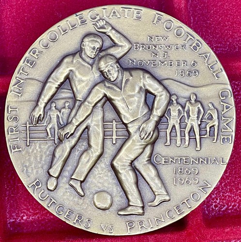 1869-1969 1st Intercollegiate Football Game Medal Rutgers Vs Princeton Hall of