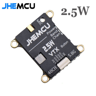 JHEMCU 2.5W VTX 5.8G 40CH Adjustable FPV Transmitter Built-in Heat Sink 2-6S