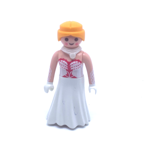 Figurine Playmobil Princesse Blonde Robe Mauve - Accessoires Couronne Et Collier - Occasion