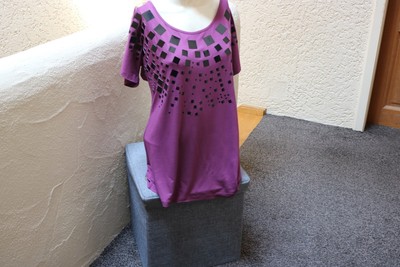 #T-Shirt m. Viereck-Pailletten, Gr. 40, #beere, #Best Connection, #Markenmode