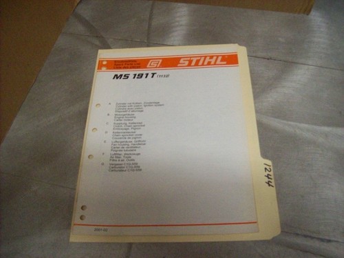 1244) Genuine Stihl Parts Manual MS 191 
