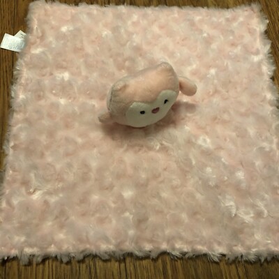 Just One You Carters Pink Owl Lovey Polka Dot Swirl Fur Security Blanket  Mink