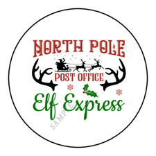 30 Christmas north pole express happy elf mail envelope seal labels stickers