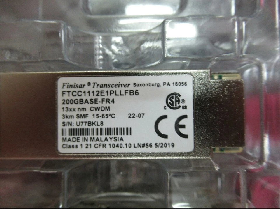 1PC Finisar FTCC1112E1PLLFB6 200G Base LR4 QSFP56 1310Nm 2Km 4x CWDM Transceiver - Image 3 of 4