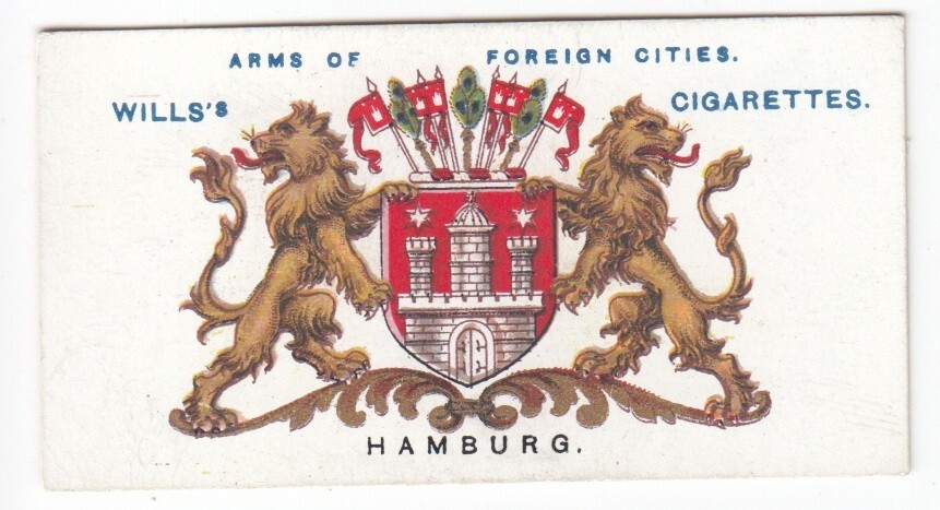 Vintage 1912 Heraldry Card City ARMS of HAMBURG Germany