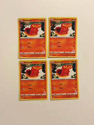 4x 046/264 Sizzlipede Pokemon Cinderace Deck Variant Fusion Strike play set D