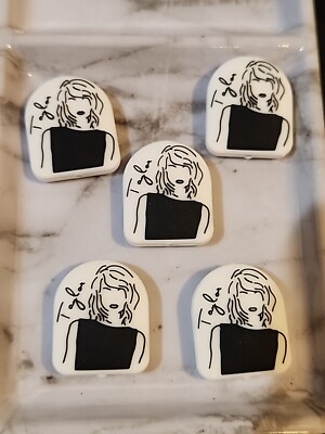 5Pcs Taylor Swift Silicone Focal Beads Beadable Pens DIY Swiftie Set