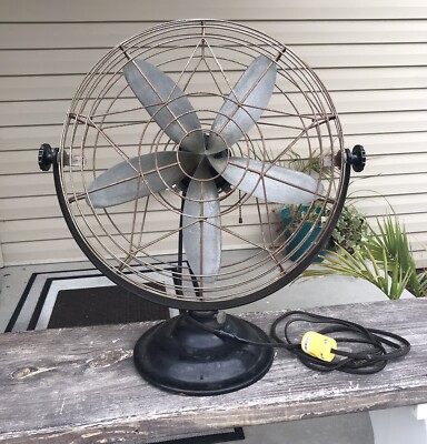 Vintage Roto-Beam Model 116 Air Circulator Floor Fan Wire Cage 2